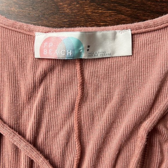 Free People FP Beach Keyhole Long Sleeve Ribbed Dress - Picture 6 of 7